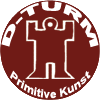 Button Primitive Kunst, dunkelrot